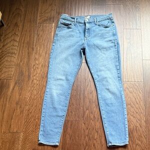 MOTHER High Waisted Looker Light Blue Denim Jeans